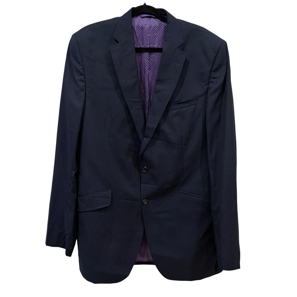 Ted Baker London Endurance Vlad CT Navy Blue Wool Blazer Mens 44 XL Canada